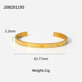 Fashionable And Versatile Gold-plated Stainless Steel Bracelets With Zirconia (Option: JDB201195)
