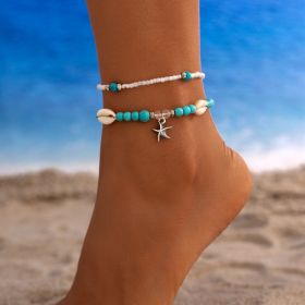 Bohemian Multi-layer Beaded Foot Ornaments Anklet (Option: 01style Color 4109)