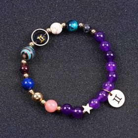 Twelve Constellations Bracelets Amethyst Blue San Constellation Lettering (Option: Gemini)