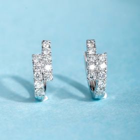 Small Diamond Ear Clip Female Light Luxury Minority Commuting Fashion Earrings Christmas Gift Wedding Jewelry (Option: EK217 Small Diamond Ear Clip)