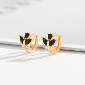 Fashion Multi-style Square Crystal Zircon Ornament Gold Plated Diamond Ear Ring (Option: EH038)