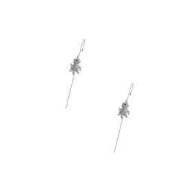 Glistening Ear Wrap Crawler Zircon Earrings Piercing Earrings Premium Earrings (Option: K-Silver-A pair)