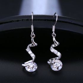 Purple Zircon Spiral Ear Hook Earrings (Option: White)