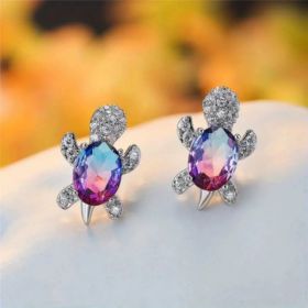 Cute Little Animal Niche Design Earrings Jewelry Stud Earrings (Option: Color Turtle)