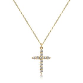 Fashion Jewelry Cross Full Diamond Crown Rotatable Necklace (Option: Golden Cross-1PC)