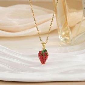 Women's Fashion Trendy Strawberry Cute Necklace (Option: Women-D)