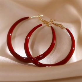 Special-interest Design Mild Luxury Retro Red Oil-spot Glaze Simple Bracelet Earrings (Option: Red)