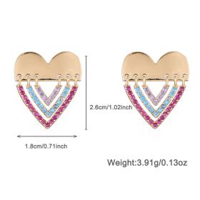 Original Design Love Colorful Crystals Necklace And Earrings Suite (Option: DNCE08704color)
