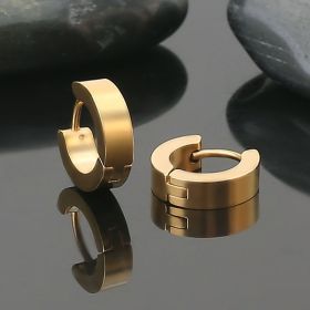 Simple Electroplated Stainless Steel Earrings (Option: 49mm Gold Single)