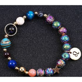 Blue San Colorful Volcanic Rock Twelve Constellations Bracelets (Option: Leo)