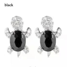 Cute Little Animal Niche Design Earrings Jewelry Stud Earrings (Option: Black)