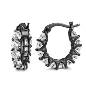 Fashion U-shaped  Earrings Full Zircon Rhinestones  Earrings (Option: E2475 Black gold)