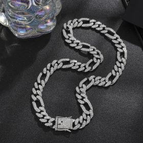Diamond Men's Hip Hop Style Chunky Necklace (Option: Irregular Silver 20inch)