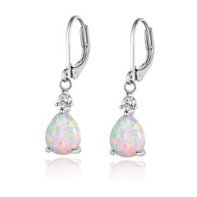 Simple Gold Plated Drop Shaped Earrings (Option: White)