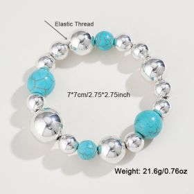 Elegant Turquoise Beaded Necklace For Women Europe And America Cross Border Fashion Beaded (Option: DNXB042001color)