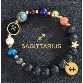 Eight Planets Twelve Constellations Bracelets Frosted Stone Beaded Bracelet (Option: Sagittarius lava)