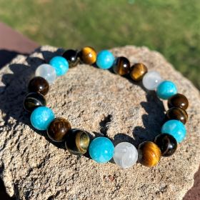 Versatile Tiger Eye Stone Men's Beaded Bracelet (Option: 8mm)