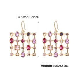 Fashion Colorful Rhinestone Special-shaped Earrings (Option: NCE05365color)