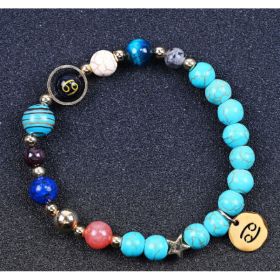 Twelve Constellation Constellation Blue San Bracelet 8mm Turquoise Beaded (Option: Cancer)