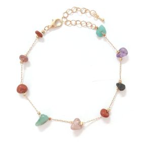 Personalized Natural Color Agate Stone Foot Ornaments (Option: 1 Gold)