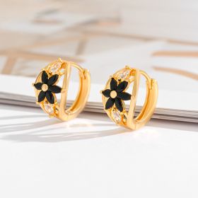 Fashion Multi-style Square Crystal Zircon Ornament Gold Plated Diamond Ear Ring (Option: EH007)