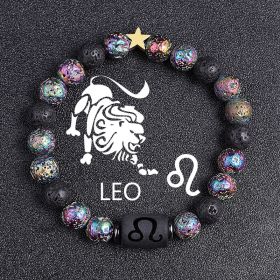 European And American Twelve Constellation Natural Stone Beaded Bracelet (Option: Leo)