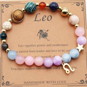 Eight Planets 12 Constellation Bracelet Morgan Stone Beaded Bracelet (Option: Leo)