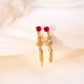 Gold-plated Diamond Tassel Earrings Eardrops Jewelry For Women (Option: EH001color)